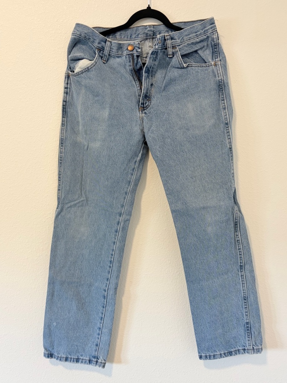 Vintage Rustler Light Wash Straight Leg Jeans 32x30 Distressed Workwear